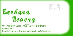 barbara nevery business card